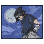 Sasuke Moon Embroidery Design - Naruto Anime Embroidery Design