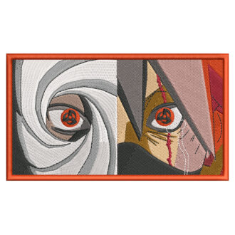 Kakashi x Obito Embroidery Design - Naruto Anime Embroidery Design