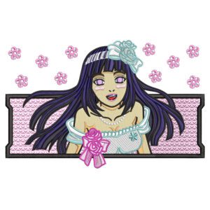 Hinata Embroidery Design - Naruto Anime Embroidery Design