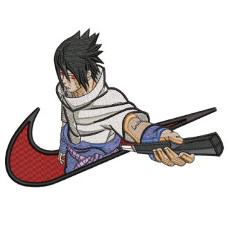 Sasuke Swoosh Embroidery Design - Naruto Nike Anime Embroidery Design