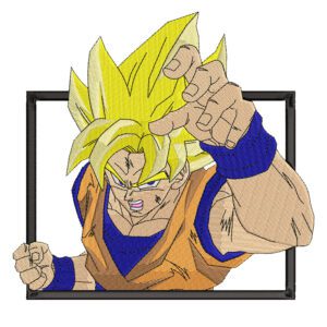 SSJ Goku Embroidery Design - Dragon Ball Anime Embroidery Design