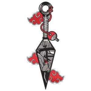 Itachi Kunai Embroidery Design - Naruto Anime Embroidery Design