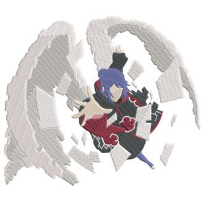 Konan Wings Embroidery Design - Naruto Anime Embroidery Design