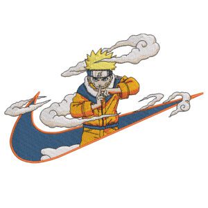 Naruto Swoosh Embroidery Design - Naruto Nike Anime Embroidery Design