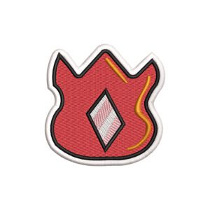 Volcano Badge Embroidery Design - Pokemon Anime Embroidery Design