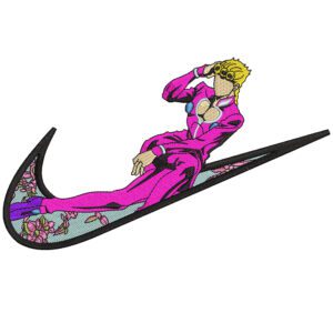 Giorno Swoosh Embroidery Design - JoJo's Bizarre Adventure Nike Anime Embroidery Design