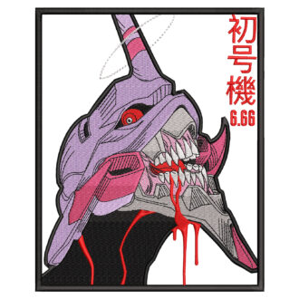 Eva 01 Embroidery Design - Evangelion Anime Embroidery Design