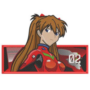 Asuka Embroidery Design - Evangelion Anime Embroidery Design