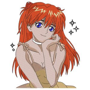 Asuka Embroidery Design - Evangelion Anime Embroidery Design