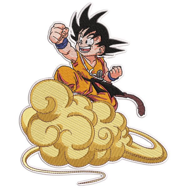 Goku on Cloud Embroidery Design - Dragon Ball Anime Embroidery Design