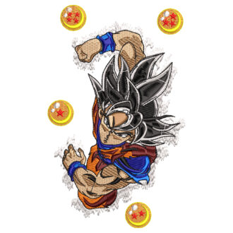 Goku Embroidery Design - Dragon Ball Anime Embroidery Design