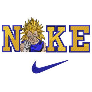 SSJ3 Goku Nike Embroidery Design - Dragon Ball Nike Anime Embroidery Design