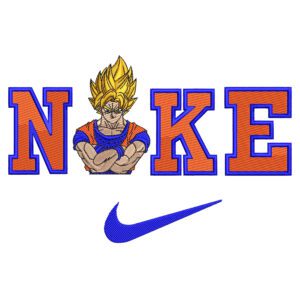 SSJ Goku Nike Embroidery Design - Dragon Ball Nike Anime Embroidery Design