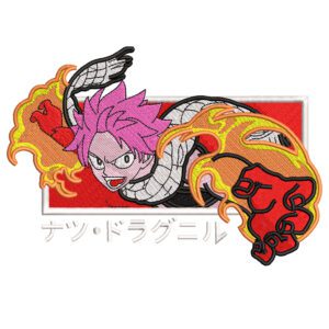 Natsu Fire Punch Embroidery Design - Fairy Tail Anime Embroidery Design