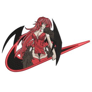 Rias Gremory Swoosh Embroidery Design - High School DxD Nike Anime Embroidery Design