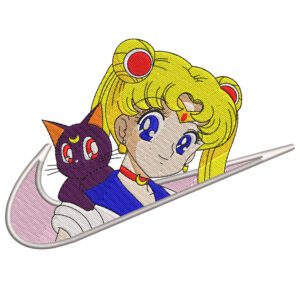 Sailor Moon Swoosh Embroidery Design - Sailor Moon Nike Anime Embroidery Design