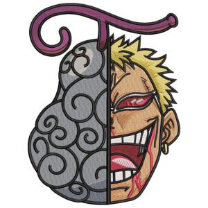 Doflamingo x Devil Fruit Embroidery Design - One Piece Anime Embroidery Design