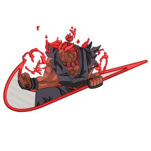 Akuma Swoosh Embroidery Design - Street Fighters Nike Embroidery Design