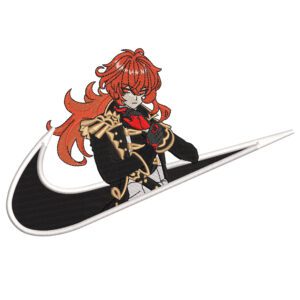 Diluc Swoosh Embroidery Design - Genshin Impact Nike Embroidery Design