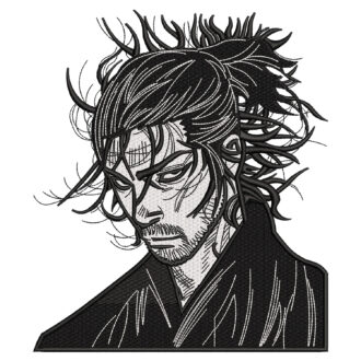 Miyamoto Musashi Embroidery Design - Vagabond Anime Embroidery Design