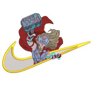 Jane Foster Swoosh Embroidery Design - Thor Nike Superhero Embroidery Design