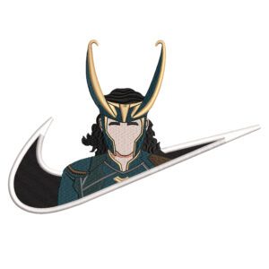 Loki Swoosh Embroidery Design - Loki Nike Superhero Embroidery Design