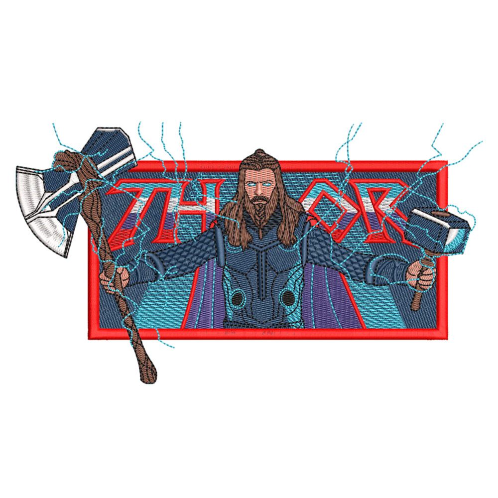 Thor Superhero Embroidery Design