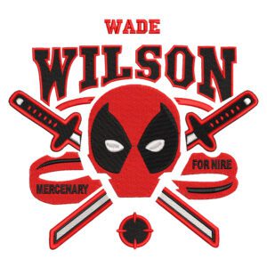 Deadpool Embroidery Design - Deadpool Superhero Embroidery Design