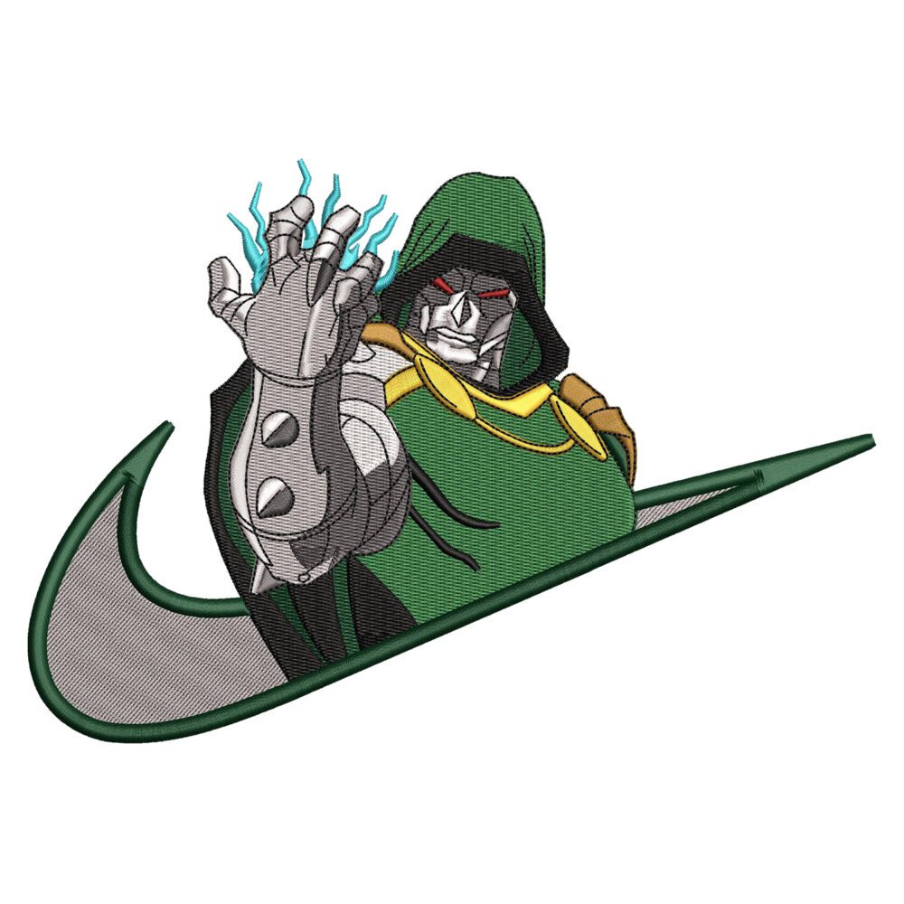 Dr Doom Nike Superhero Embroidery Design