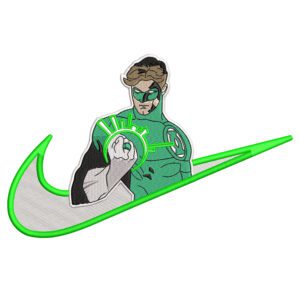 Green Lantern Swoosh Embroidery Design - Green Lantern Nike Superhero Embroidery Design