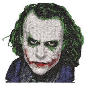 Joker Heath Ledger Embroidery Design - Joker Supervillian Embroidery Design