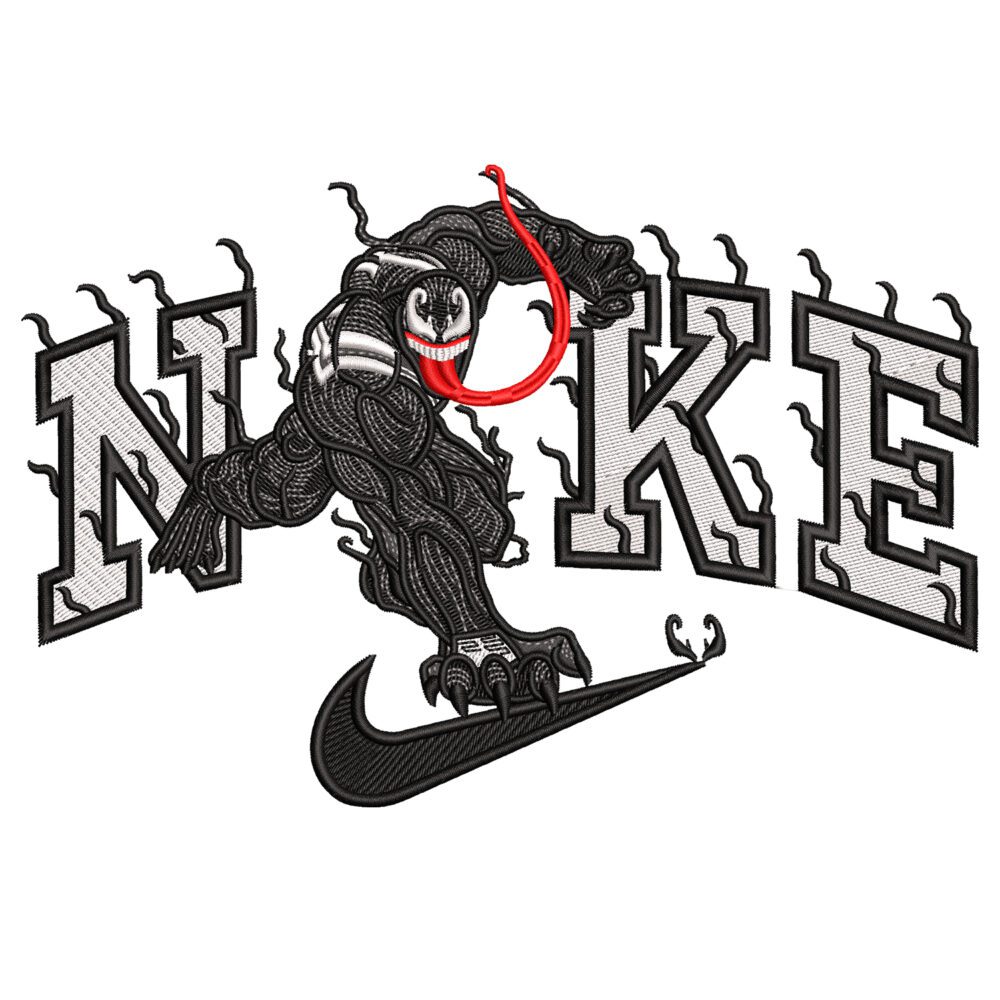 Venom Nike Superhero Embroidery Design