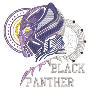 Black Panther Embroidery Design - Black Panther Superhero Embroidery Design