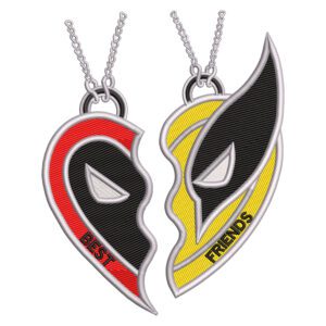 Wolverine Deadpool Locket Embroidery Design - Wolverine Deadpool Superhero Embroidery Design