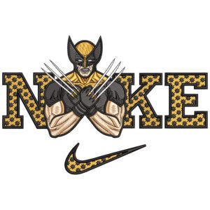 Wolverine Nike Embroidery Design - Wolverine Nike Superhero Embroidery Design