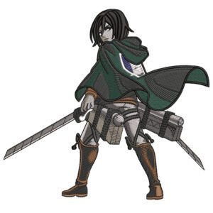 Mikasa Ackerman Embroidery Design - Attack on Titan Anime Embroidery Design