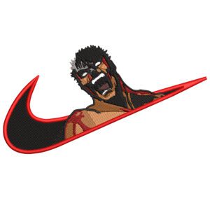 Guts Swoosh Embroidery Design - Berserk Nike Anime Embroidery Design