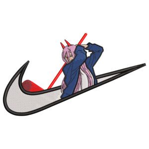 Power Swoosh Embroidery Design - Chainsaw Man Nike Anime Embroidery Design