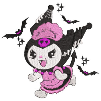 Kuromi Bats Embroidery Design - Hello Kitty