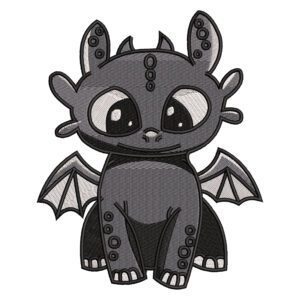 Toothless Embroidery Design - How to Train a Dragon