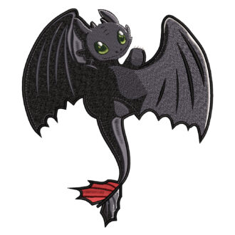 Toothless Embroidery Design - How to Train a Dragon