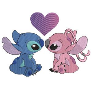 Stitch & Angel Embroidery Design - Lilo & Stitch