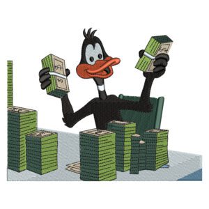 Daffy Money Embroidery Design - Looney Tunes