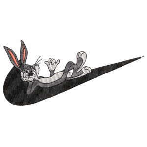 Bugs Swoosh Embroidery Design - Looney Tunes