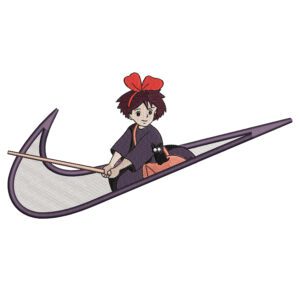 Kiki Swoosh Embroidery Design - Kiki's Delivery Service Nike Anime Embroidery Design