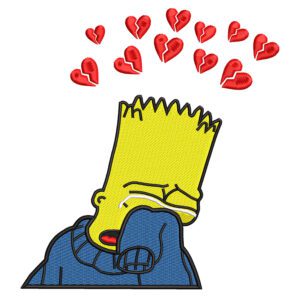 Bart Crying Embroidery Design - Simpsons