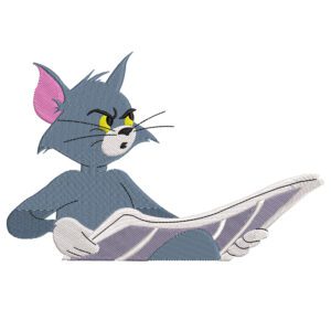 Tom Newspaper Embroidery Design - Tom & Jerry