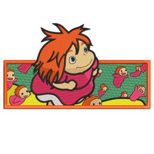 Ponyo Fly Embroidery Design - Ponyo Anime Embroidery Design