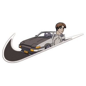 Takumi Fujiwara Swoosh Embroidery Design - Initial D Nike Anime Embroidery Design