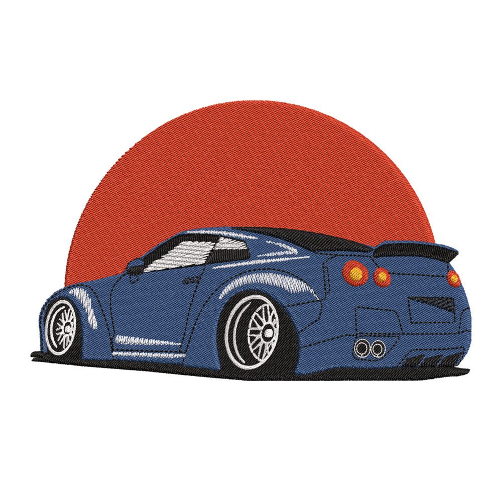 Nissan GTR Embroidery Design